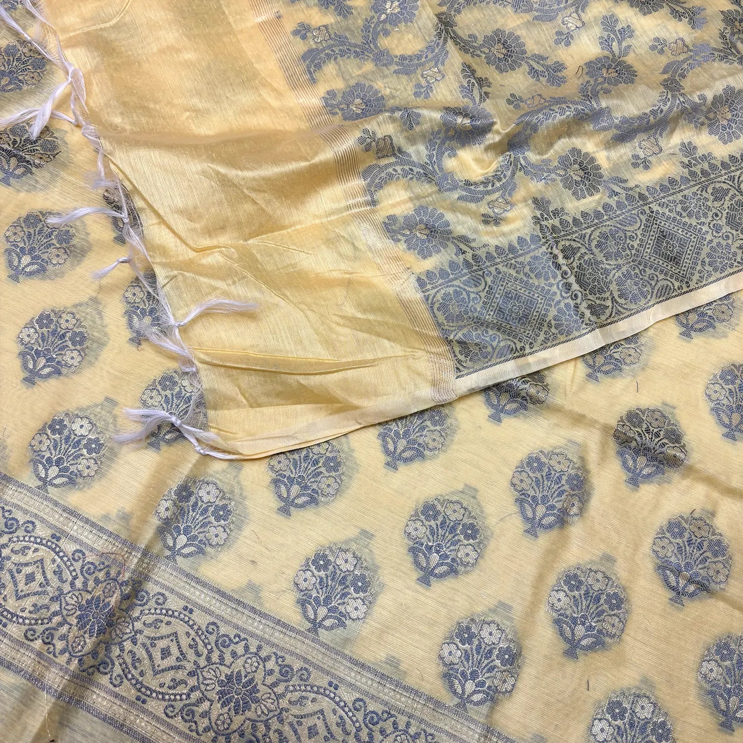 Yellow Resham Banarasi Silk Suit