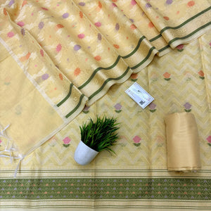 Yellow Resham Banarasi Silk Suit