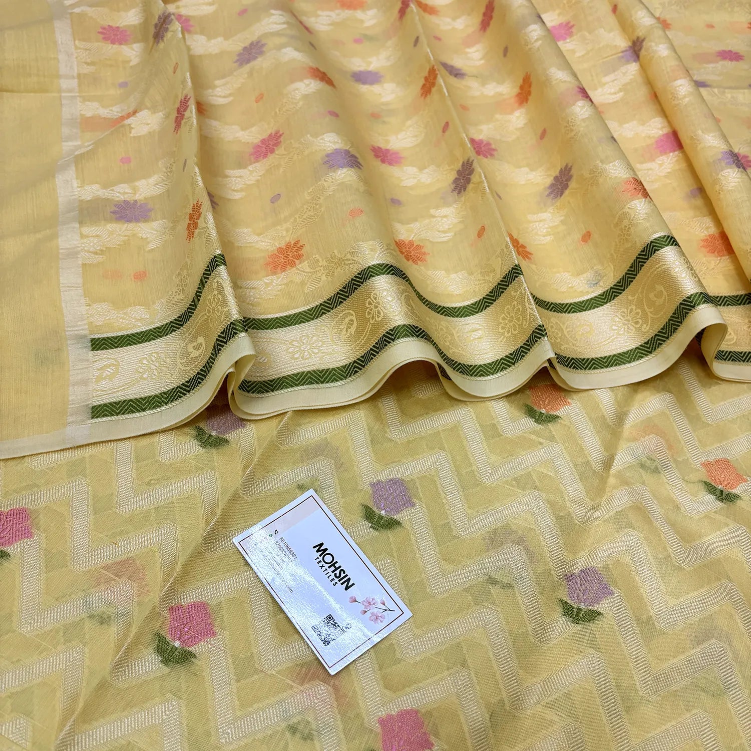 Yellow Resham Banarasi Silk Suit