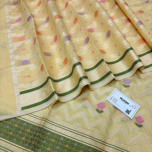 Yellow Resham Banarasi Silk Suit