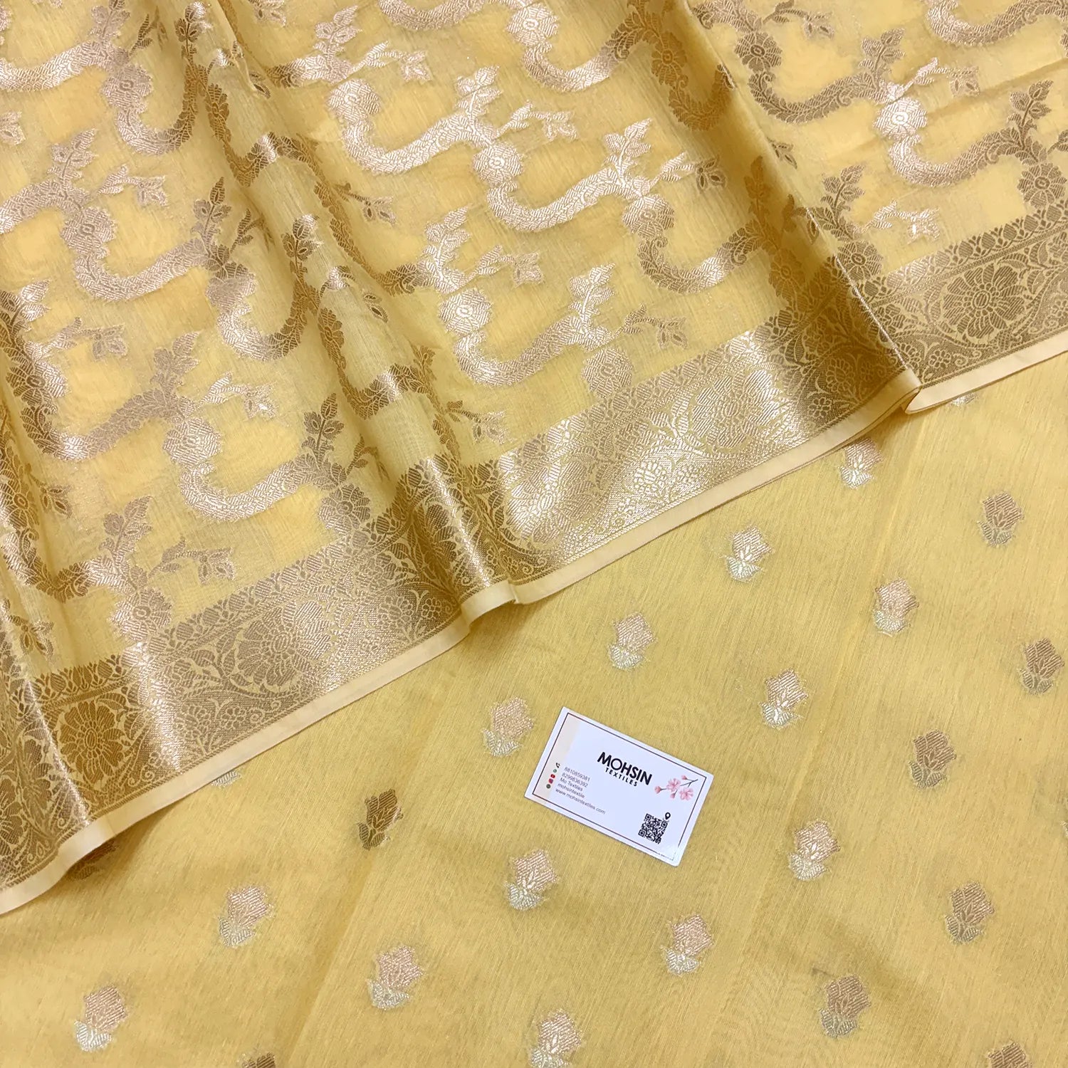 Yellow Resham Banarasi Silk Suit