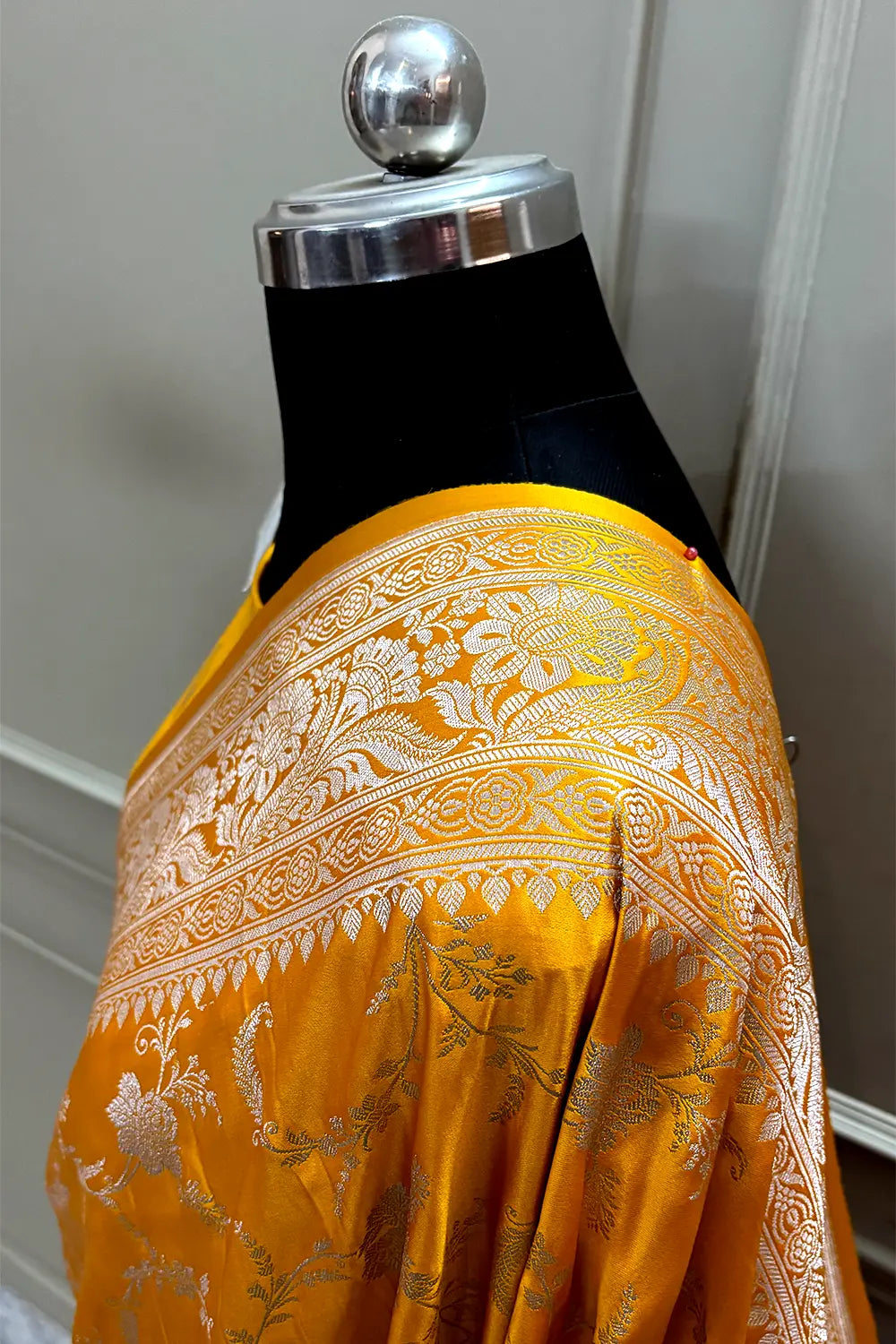 Yellow Suhani Jaal Katan Silk Banarasi Saree