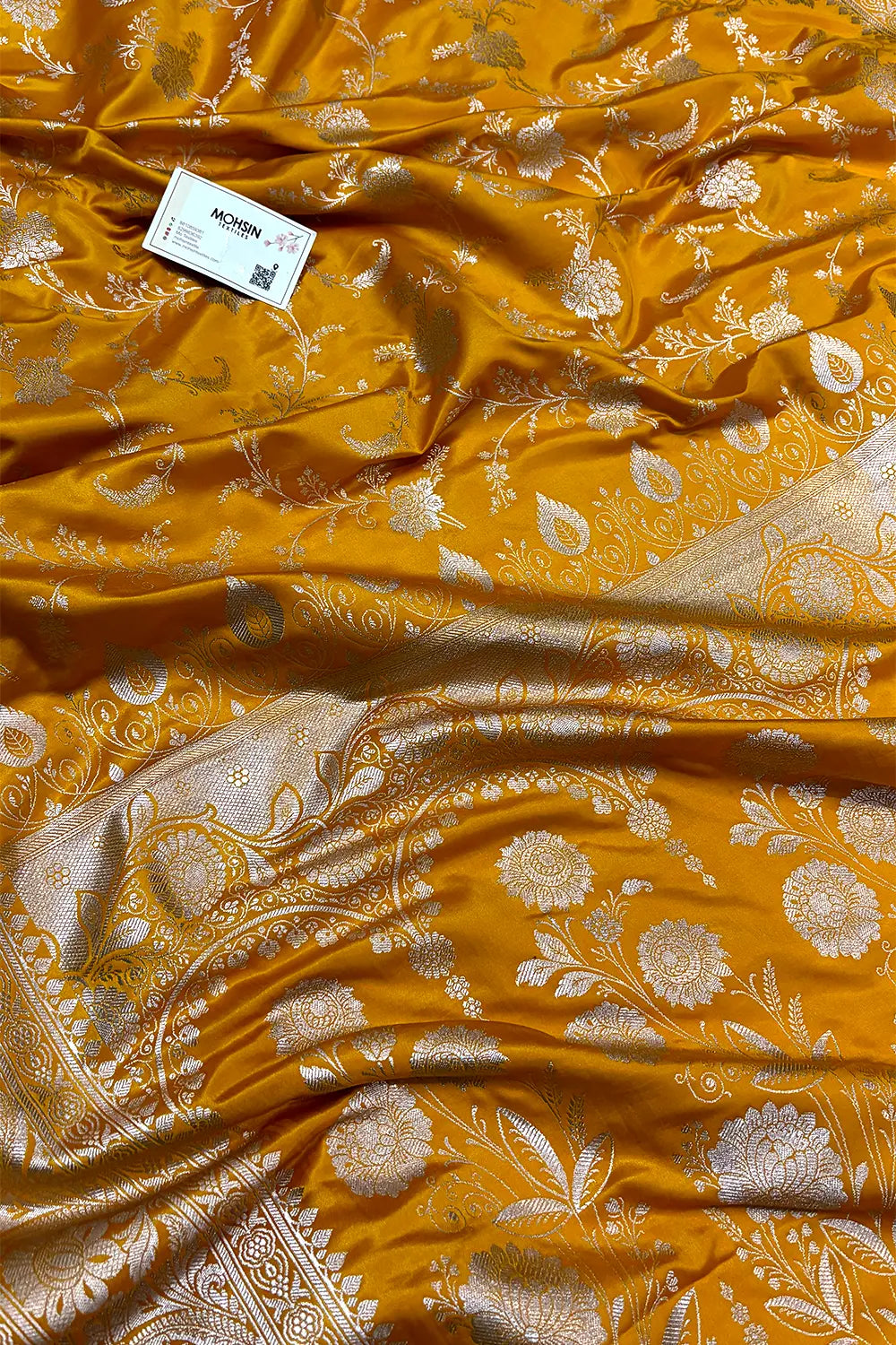 Yellow Suhani Jaal Katan Silk Banarasi Saree