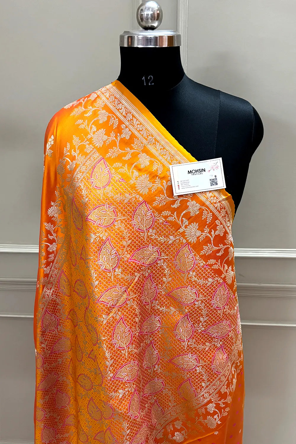 Orange Tejo Katan Silk Banarasi Saree