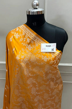 Yellow Tejo Katan Silk Banarasi Saree