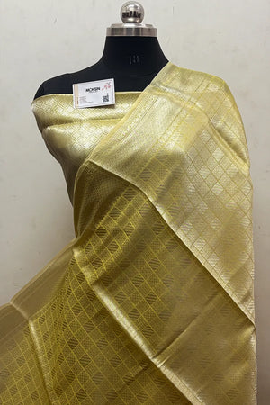 Yellow Tissue Silk Banarasi Saree