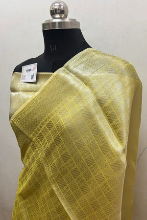 Yellow Tissue Silk Banarasi Saree