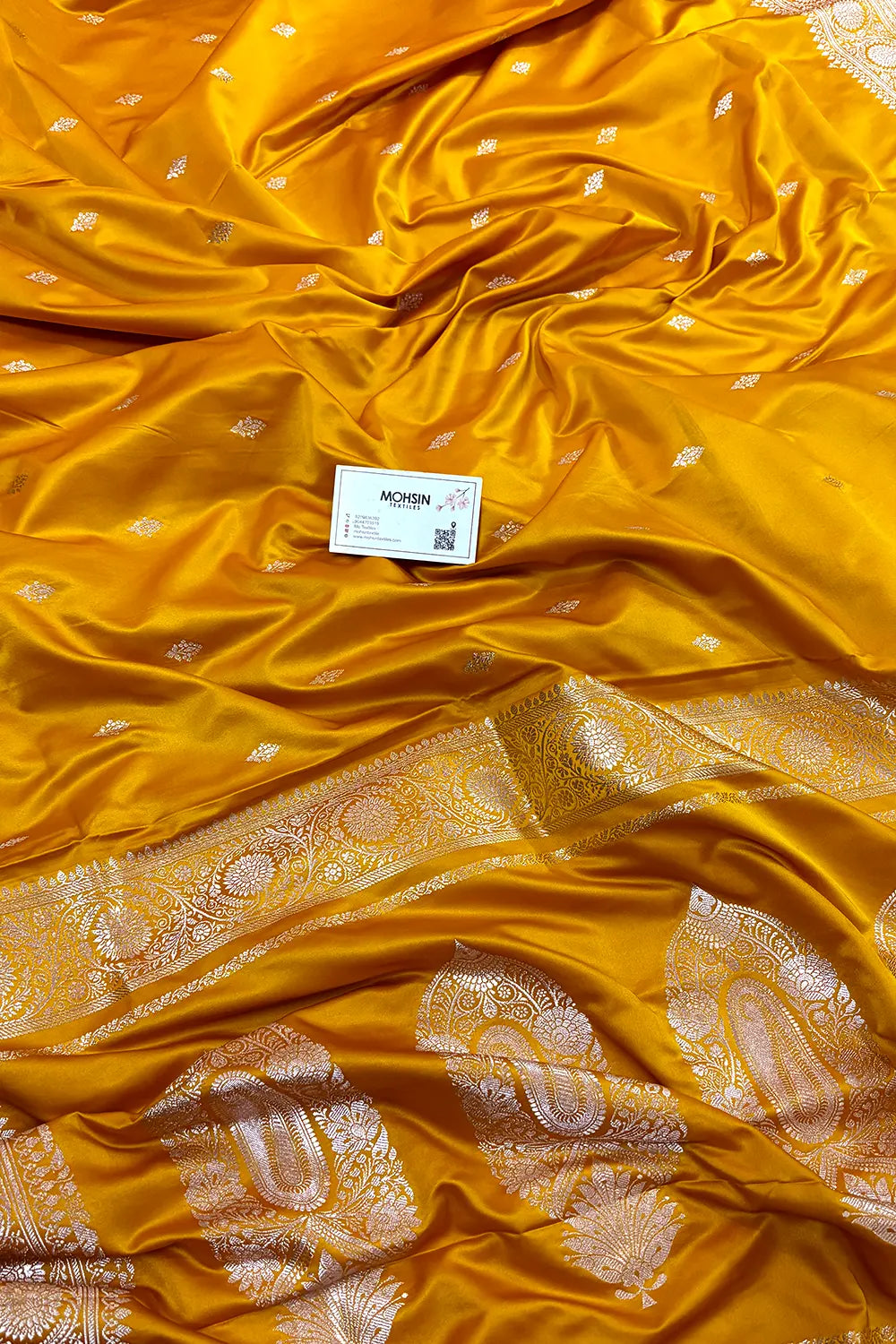 Yellow Zari Katan Silk Banarasi Saree