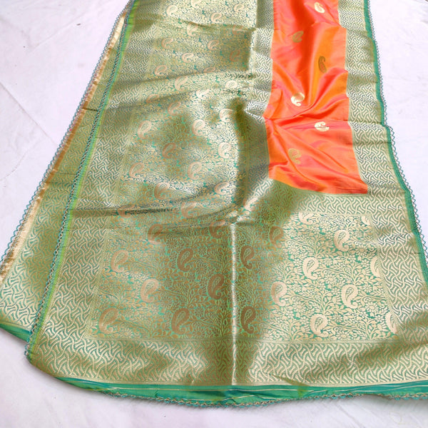 Best Banarasi Katan Silk Stole For Party Occasions & Wedding. Soft Pure Katan Stole With Zari Work.