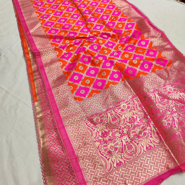 Rangkaat Multi Bandhni Banarasi Stole - Mohsin Textiles