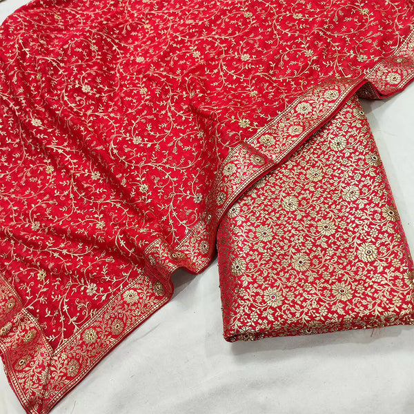 Trendy Bareek Jaal Kimkhab Banarasi Gharara Set - Mohsin Textiles