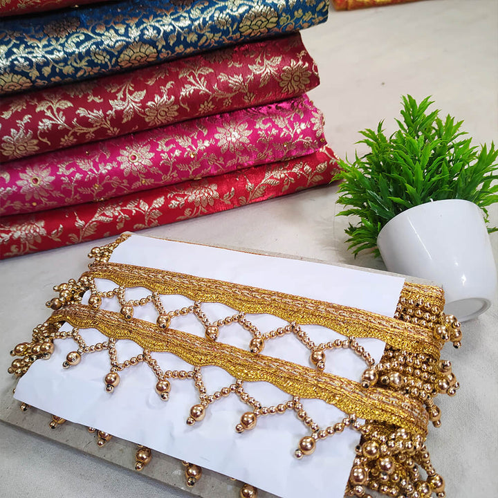 Moti Jhalar Beautiful Golden Lace