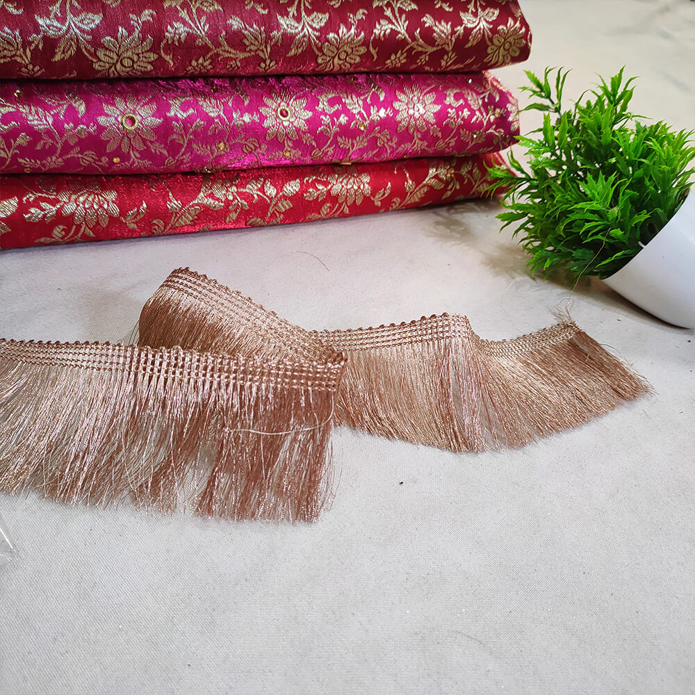 Premium Quality Jhalar Patti Kiran Lace (Rose Gold)