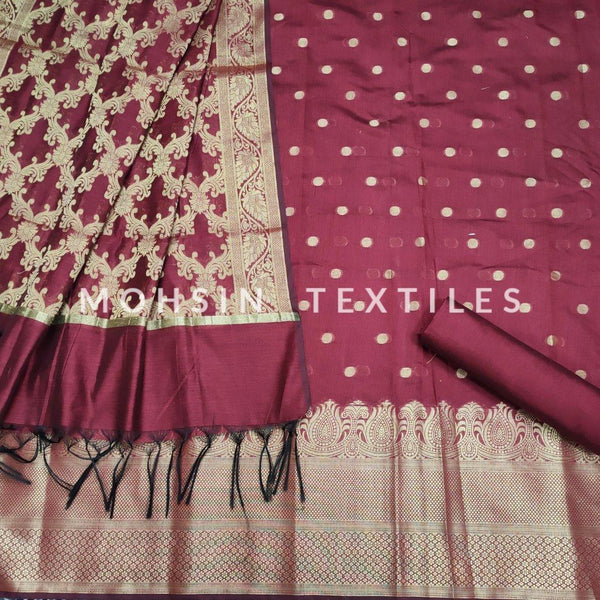 Banarasi Cotton Silk Suit Salwar Kamiz (Zari Doller Buti) Mehrun - Mohsin Textiles