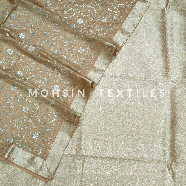 Banarasi Satan Silk Garara / Lahenga / Sharara  (Fancy -Jaal) Tusser - Mohsin Textiles