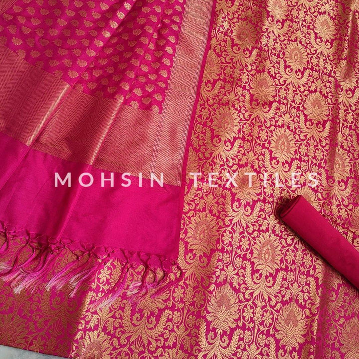 Banarasi Brocade Katan Silk Suit Salwar Kamiz ( Alankar ) Rani - Mohsin Textiles