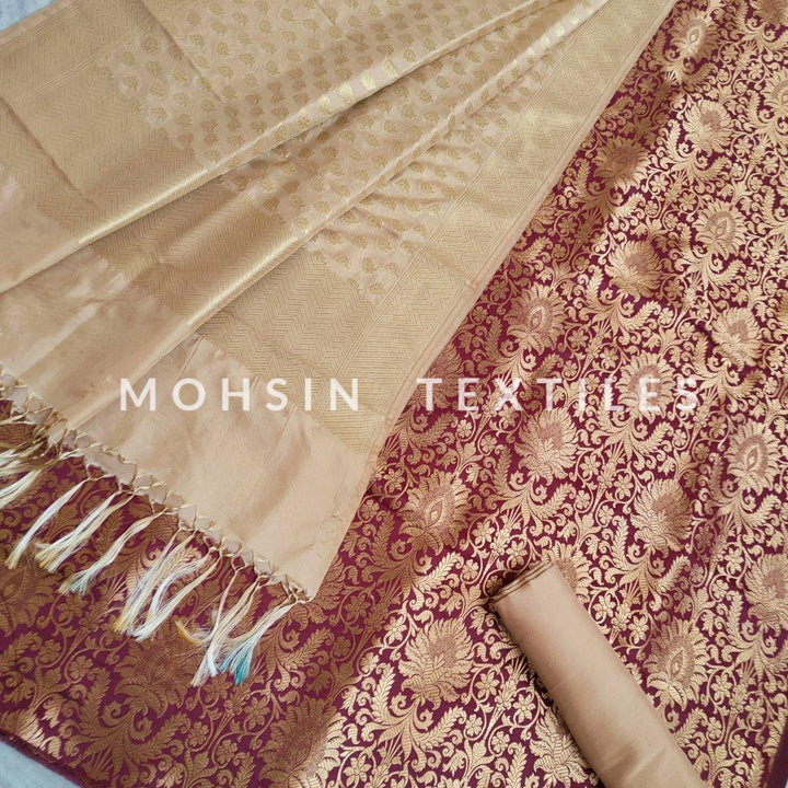 Banarasi Brocade Katan Silk Suit Salwar Kamiz ( Alankar ) Mehrun - Mohsin Textiles