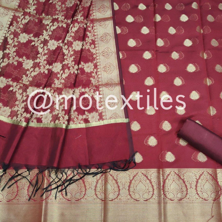 Banarasi Resham Silk Suit Salwar Kamiz (Zari-Patta) Mehrun - Mohsin Textiles