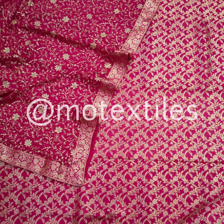 Banarasi Satan Silk Garara / Lahenga / Sharara  (Wheat -Jaal) Rani - Mohsin Textiles