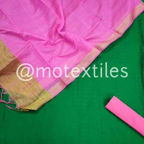Banarasi Cotton Silk Suit Unstitched - Mohsin Textiles