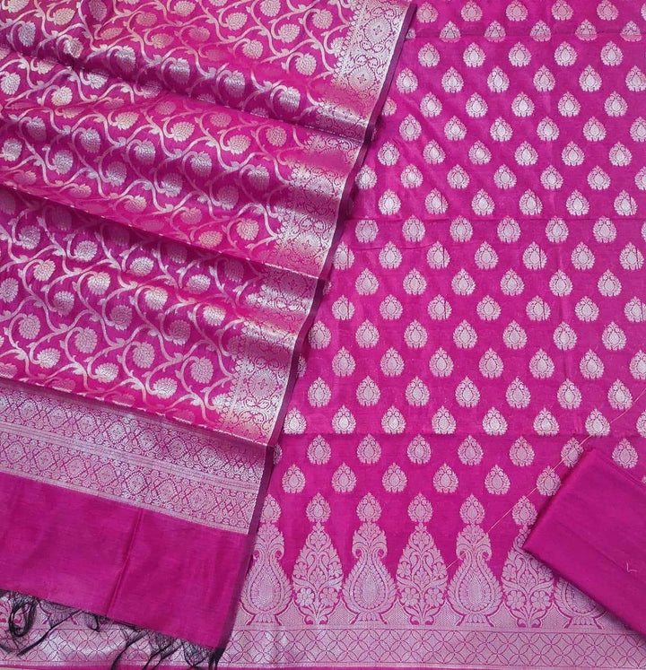 Banarasi Resham Silk Zari Work Suit - Mohsin Textiles