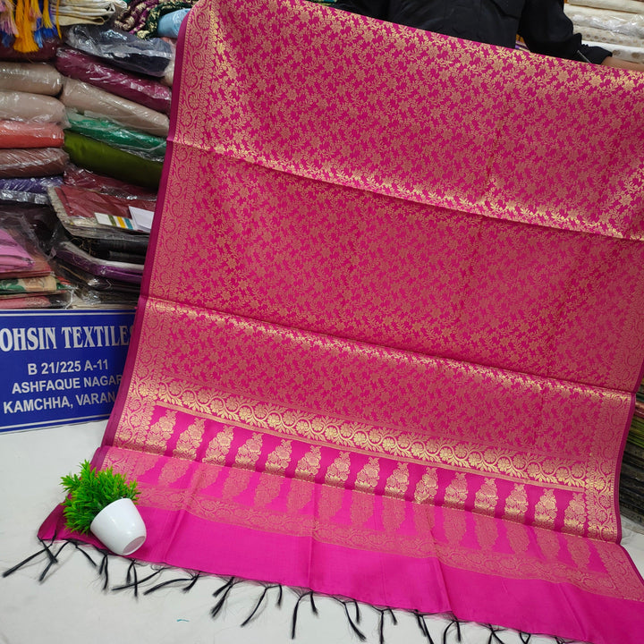 Panwar Saton Silk Dupatta Heavy Jaal with Anchal - Mohsin Textiles