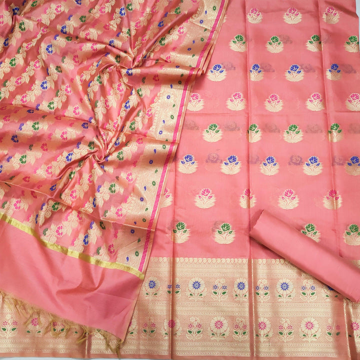 Banarasi Tilfi Resham Silk Suit Salwar Kameez (Guldasta ) Pitch - Mohsin Textiles