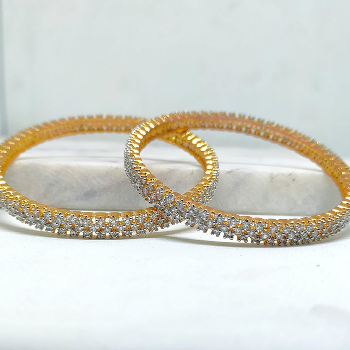 American Diamond Gold Plated Premium Quality Bangles For Women's and Girls - Mohsin Textiles