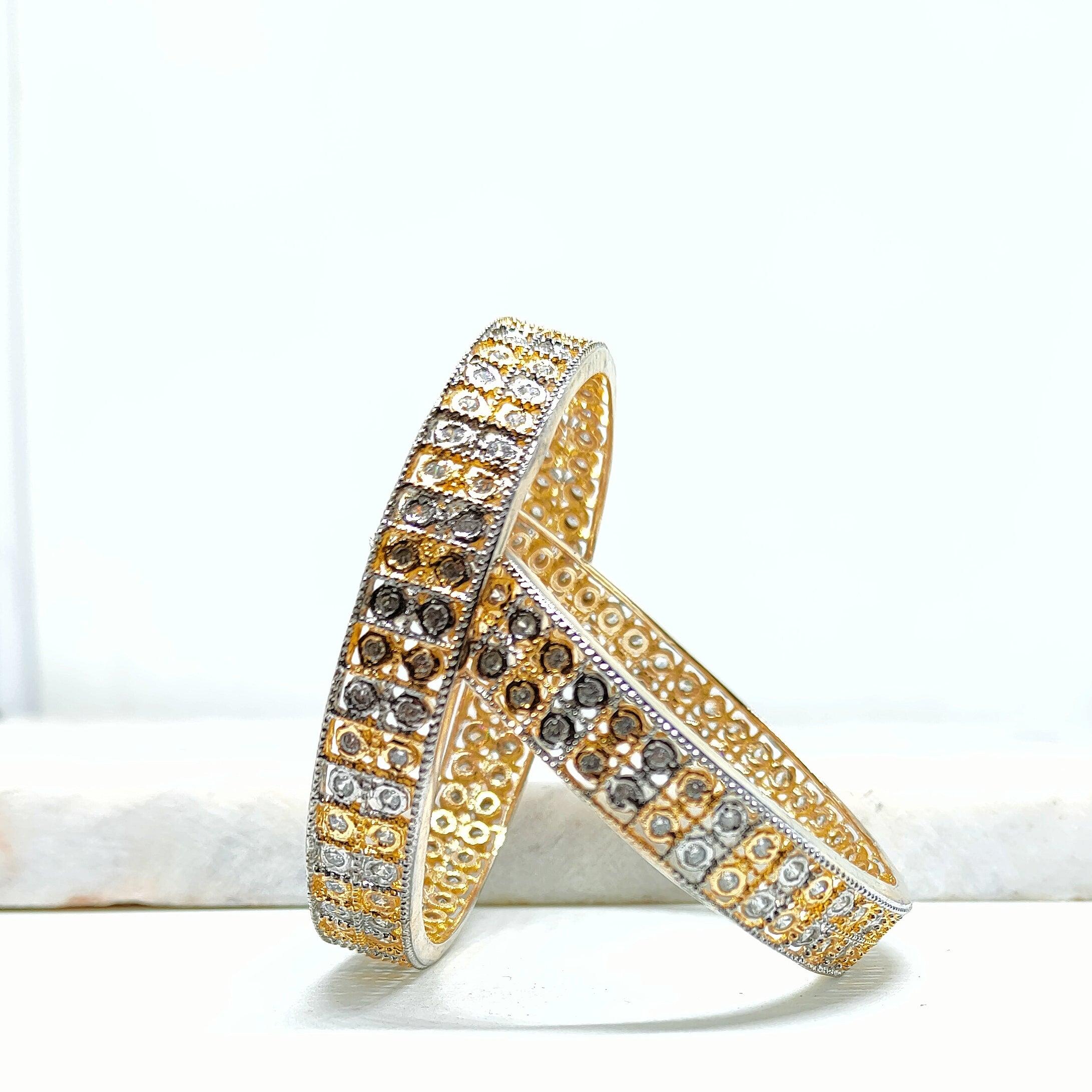Gold Plated A.D Bangles For Women & Girls - Mohsin Textiles