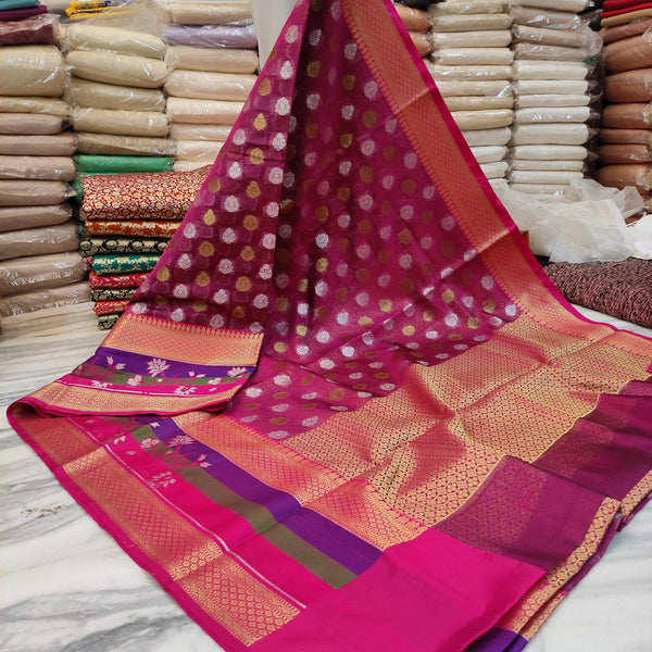 Banarasi Resham Silk Saree (Sona Chandi Buti) - Mohsin Textiles