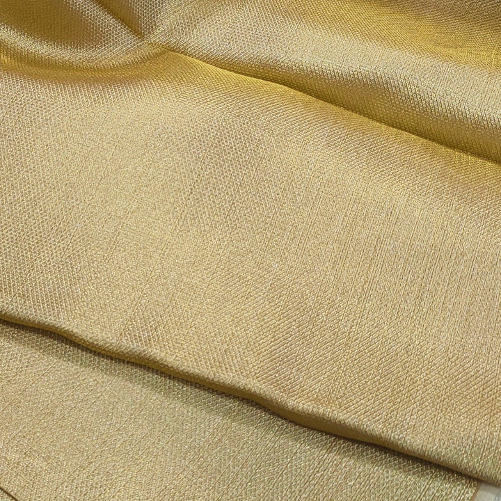 Banarasi Zari Brocade Fabric (Rai Dana ) Golden Unstitched Dress Material - Mohsin Textiles