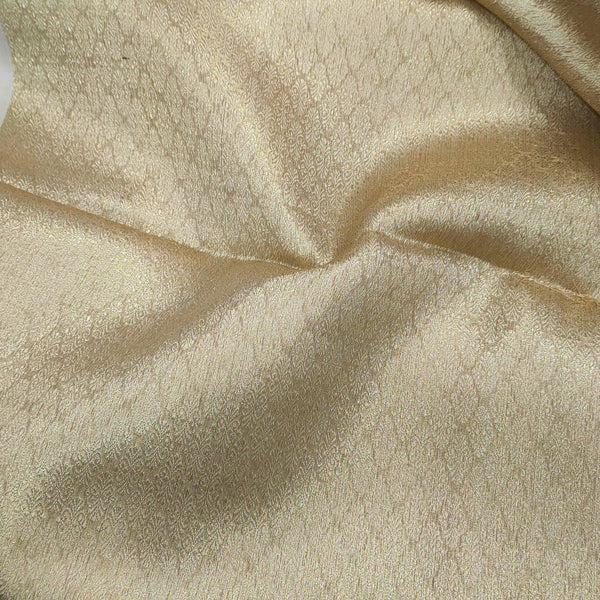 Banarasi Zari Brocade Fabric (Choti Buti ) Golden Unstitched Dress Material - Mohsin Textiles