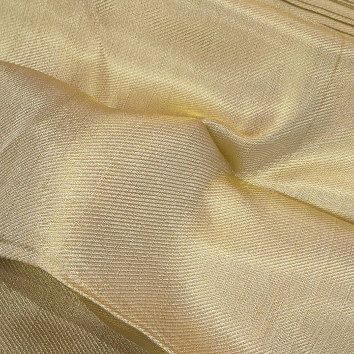 Banarasi Zari Brocade Fabric (Zari Stripe ) Golden Unstitched Dress Material - Mohsin Textiles