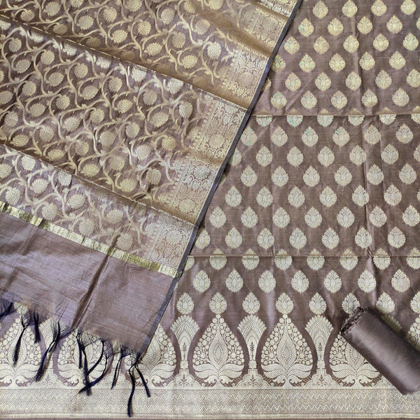 Banarasi Resham Cotton Soft Silk Suit Salwar Kameez (Patta Buta) Tasar Unstitched - Mohsin Textiles