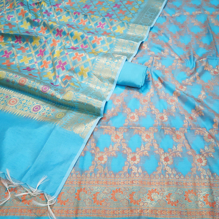Tara Multi Color Cotton Silk Suit Alphi - Mohsin Textiles