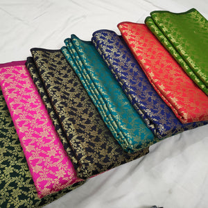 Sunflower Jaal Style Santan Silk Fabrics - Mohsin Textiles