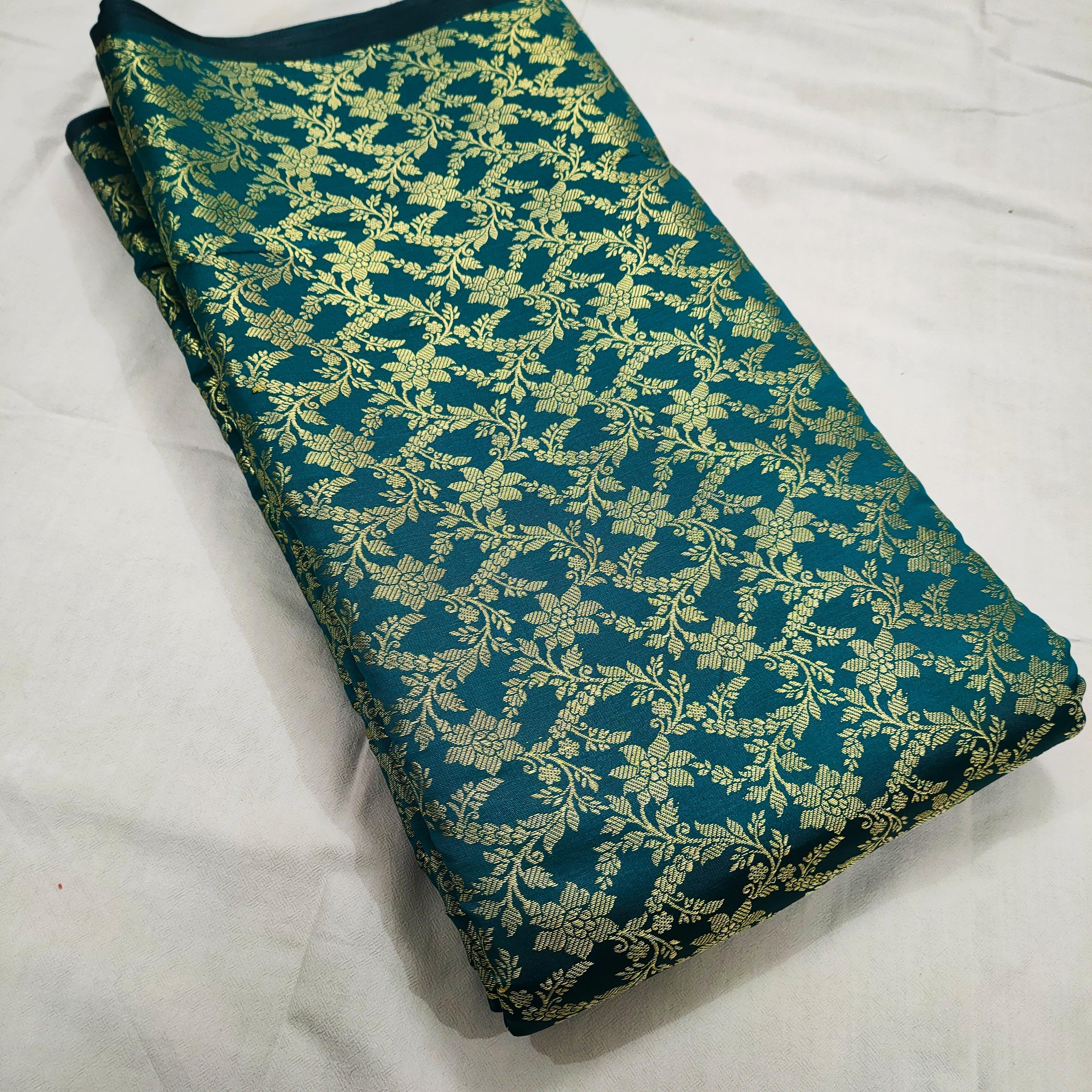 Sunflower Jaal Style Santan Silk Fabrics - Mohsin Textiles