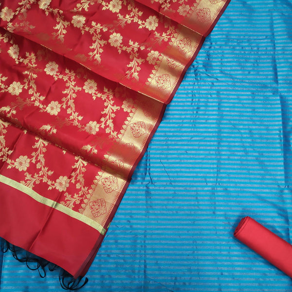 Semi Katan Silk Suit Laharya Design Soft & Beautiful. Best For Party, Occasion, Wedding