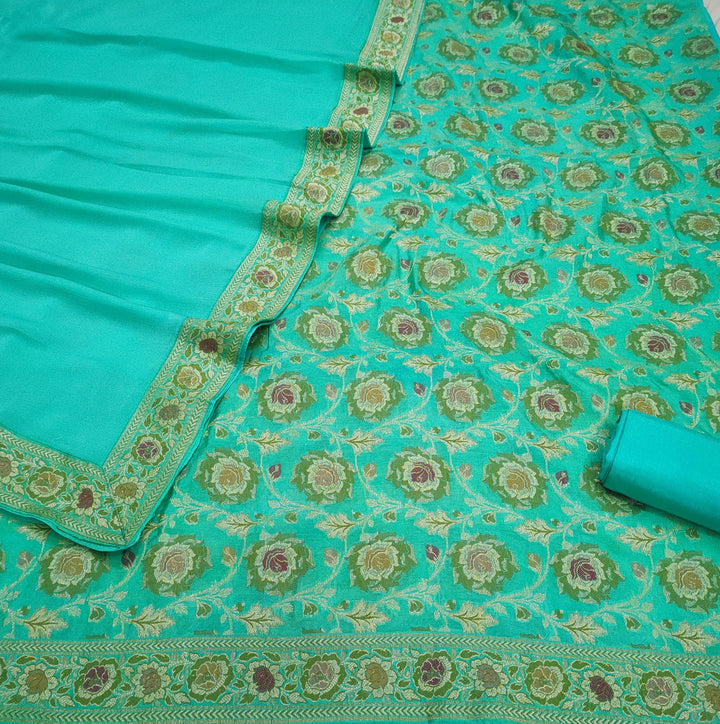 Sanam Semi Gerorgett Silk Suit (Salwar Kameez) - Mohsin Textiles
