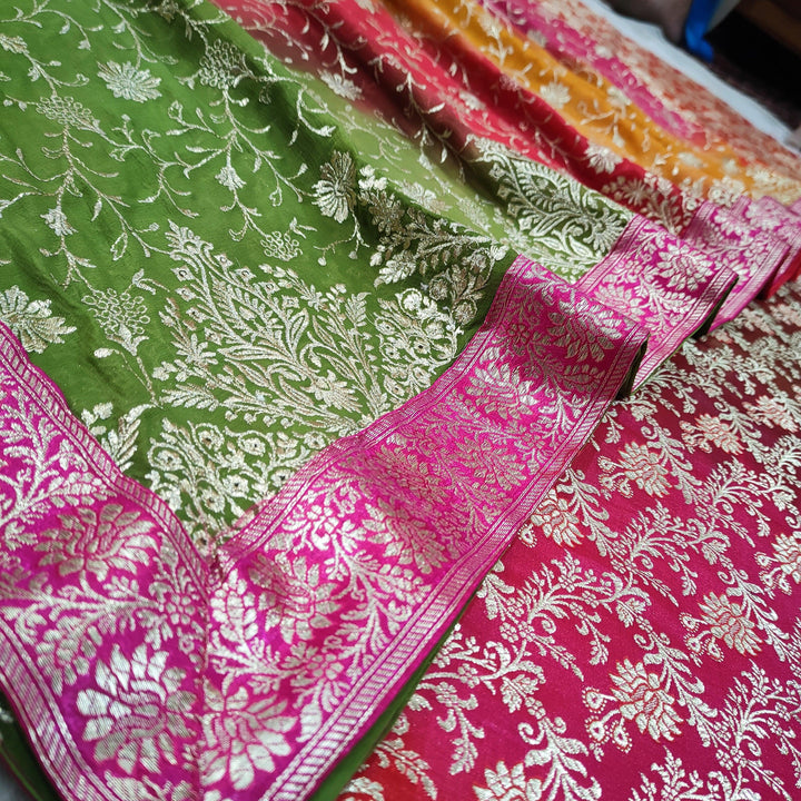 Arham Bridal Multi Kimkhab Gharara Bridal Work - Mohsin Textiles