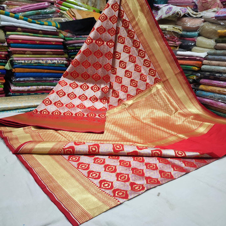 Banarasi Bino Tissue Silk Saree Handloom Weaved - Mohsin Textiles