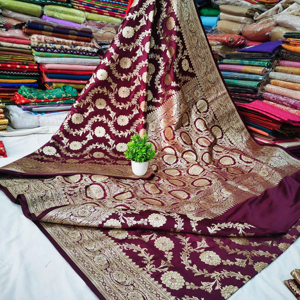 Ishita Bridal Banarsi Katan Satan Silk Saree - Mohsin Textiles