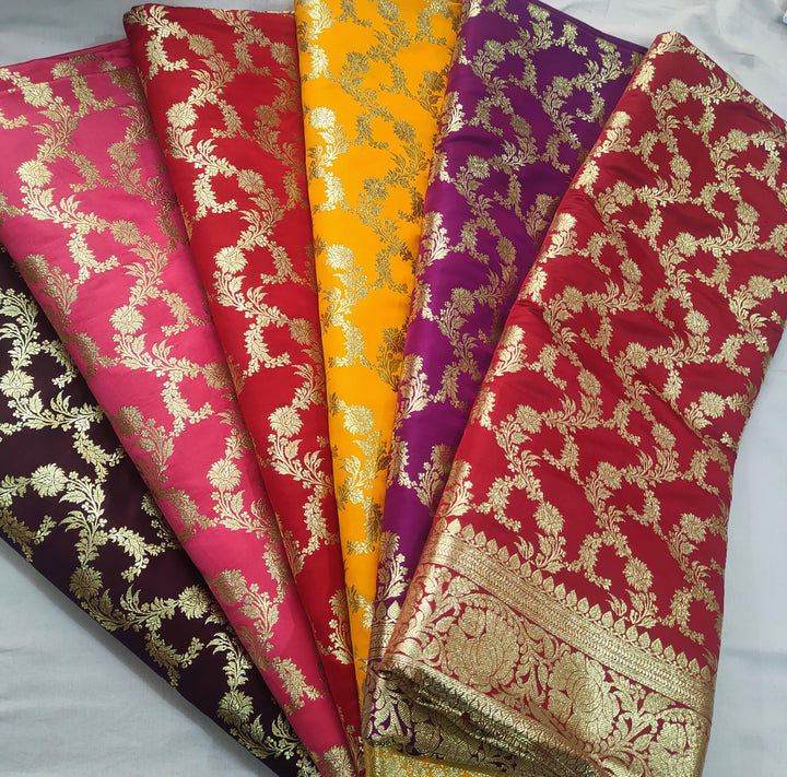 Komal Katan Bridal Banarasi Satan Silk Saree - Mohsin Textiles