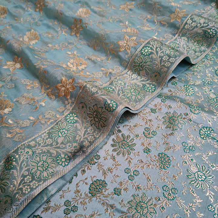 Banarasi Pure Silk Kimkhab Garara Set - Mohsin Textiles