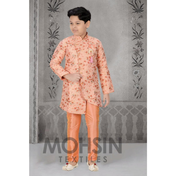 Indo Western Designer Kurta Payjama Boys Kids (Jal Broket) Pich - Mohsin Textiles